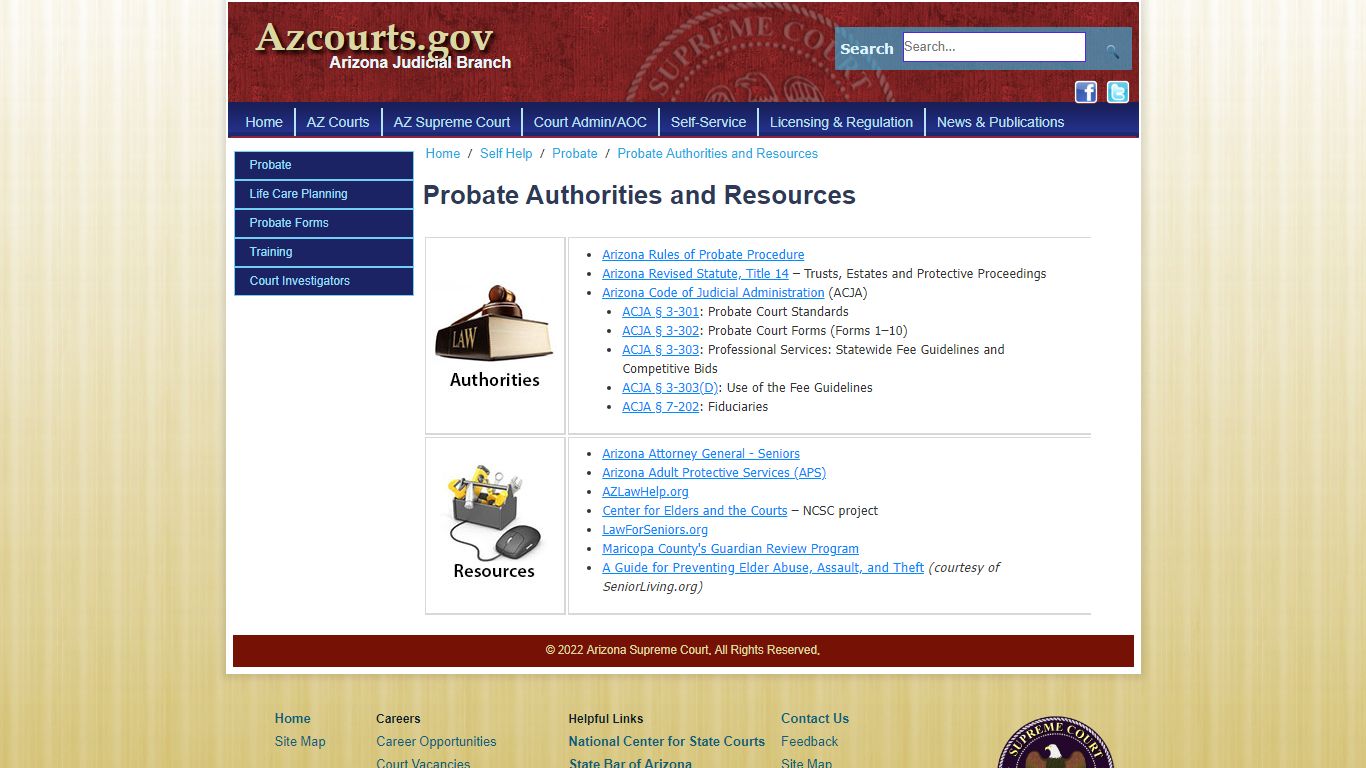 Probate Authorities and Resources - Arizona Judicial Branch
